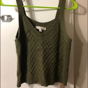 Olive Green Cropped Sweater Tank